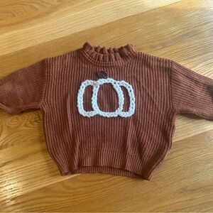 Kids Brown Sweater with Pumpkin Design